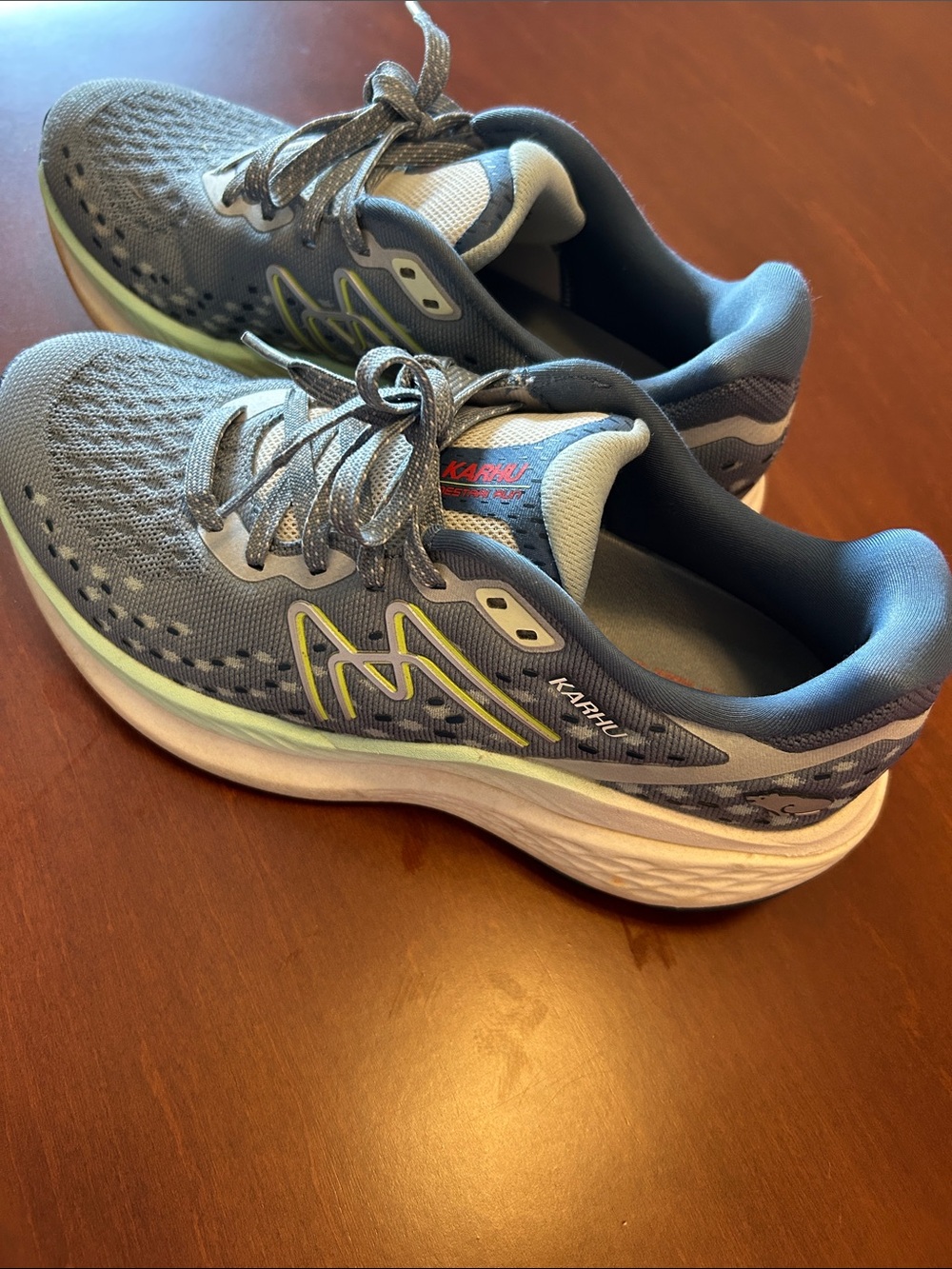 Karhu Women's blue Athletic Running Shoes with Lime Accent